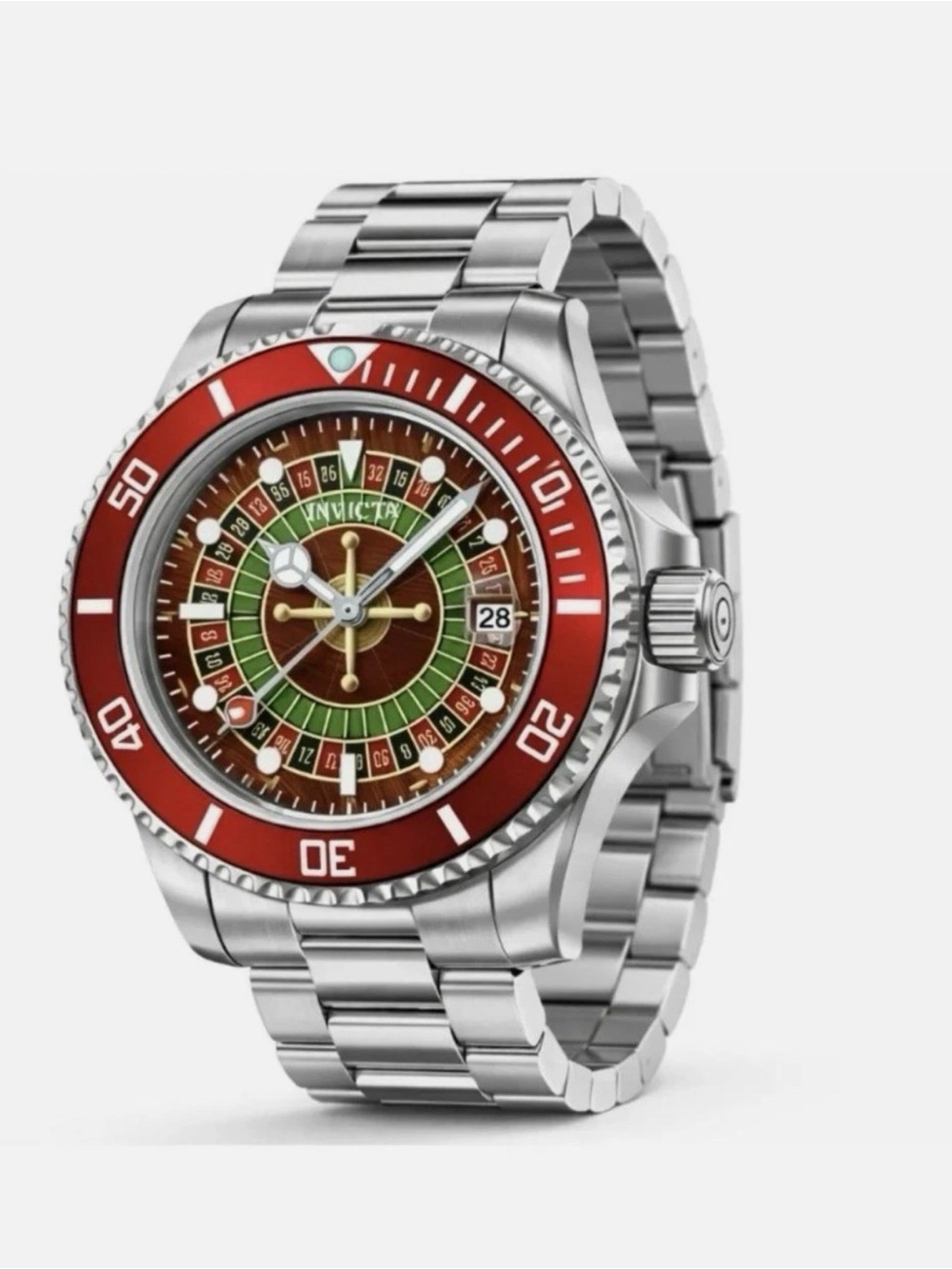 Invicta Roulette Pro Diver House of Cards Men's Watch - 40mm,silver (50519)